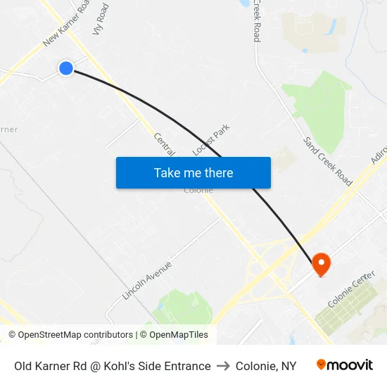 Old Karner Rd @ Kohl's Side Entrance to Colonie, NY map