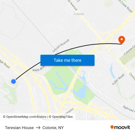 Teresian House to Colonie, NY map
