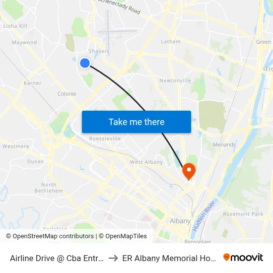 Airline Drive @ Cba Entrance to ER Albany Memorial Hospital map