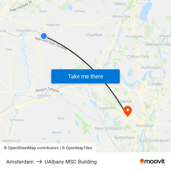 Amsterdam to UAlbany MSC Building map