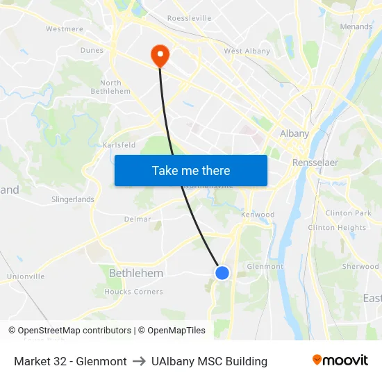 Market 32 - Glenmont to UAlbany MSC Building map