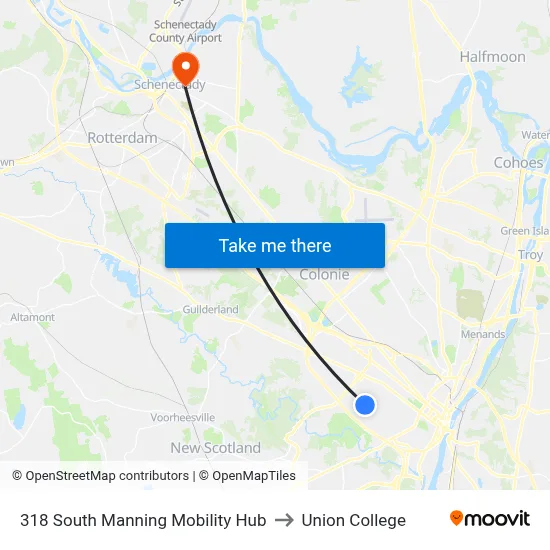 318 South Manning Mobility Hub to Union College map
