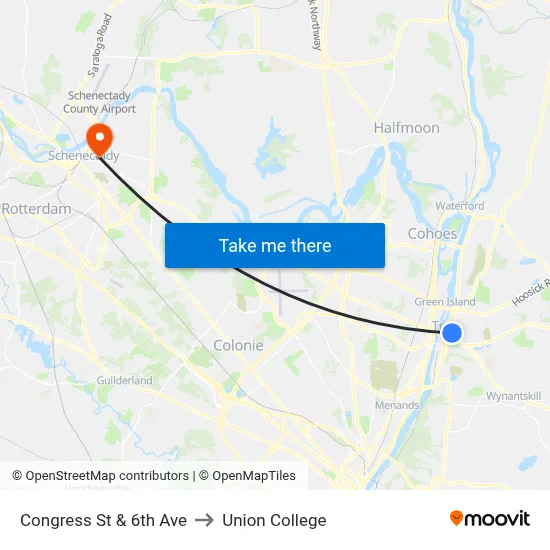 Congress St & 6th Ave to Union College map
