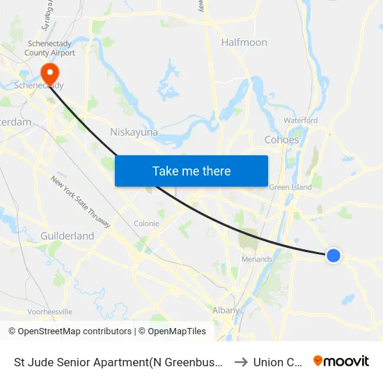 St Jude Senior Apartment(N Greenbush Shopping Bus) to Union College map