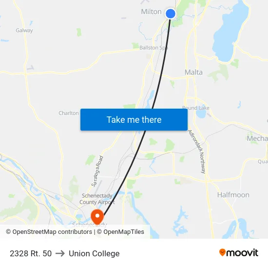 2328 Rt. 50 to Union College map
