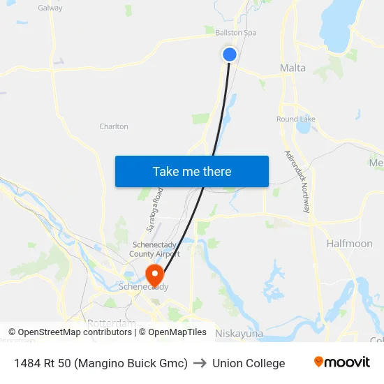 1484 Rt 50 (Mangino Buick Gmc) to Union College map