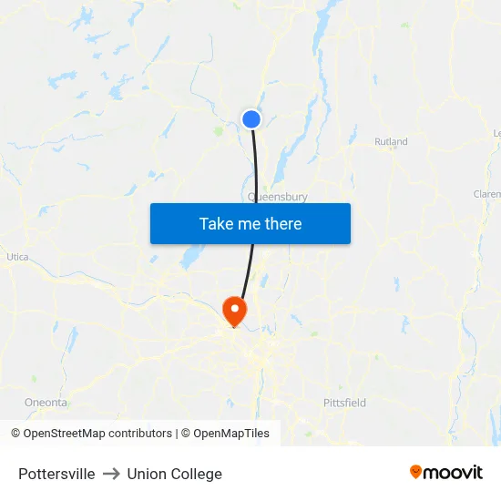 Pottersville to Union College map