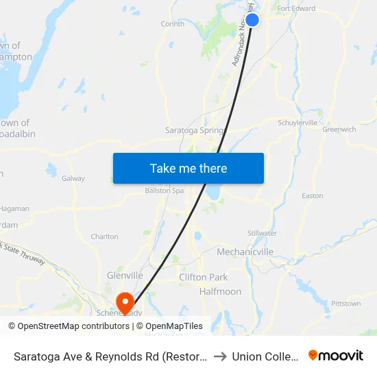Saratoga Ave & Reynolds Rd (Restore) to Union College map