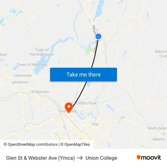 Glen St & Webster Ave (Ymca) to Union College map