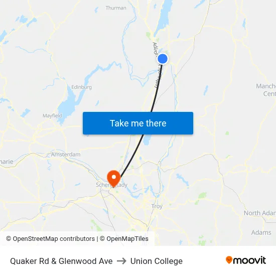 Quaker Rd & Glenwood Ave to Union College map