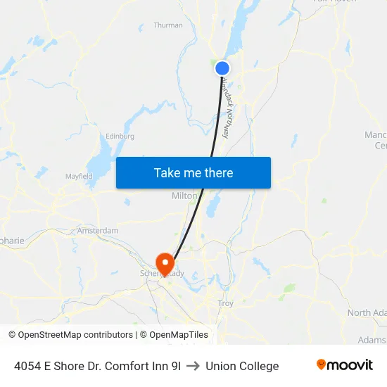 4054 E Shore Dr. Comfort Inn 9l to Union College map