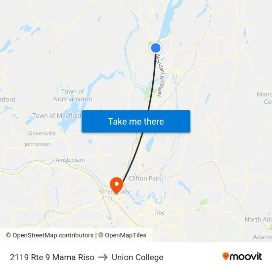 2119 Rte 9 Mama Riso to Union College map