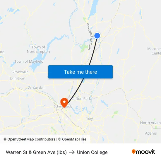 Warren St & Green Ave  (Ibs) to Union College map