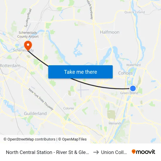 North Central Station - River St & Glen Ave to Union College map