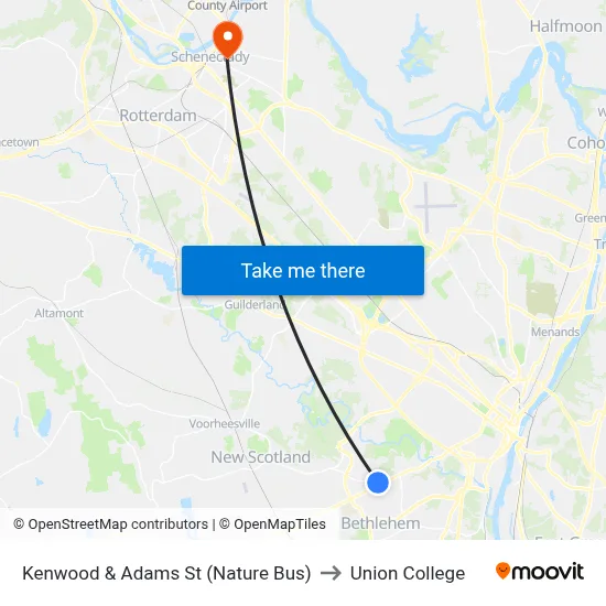 Kenwood & Adams St (Nature Bus) to Union College map
