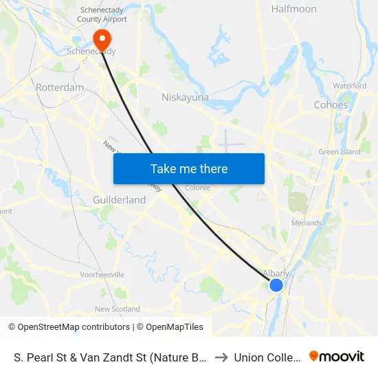 S. Pearl St & Van Zandt St (Nature Bus) to Union College map