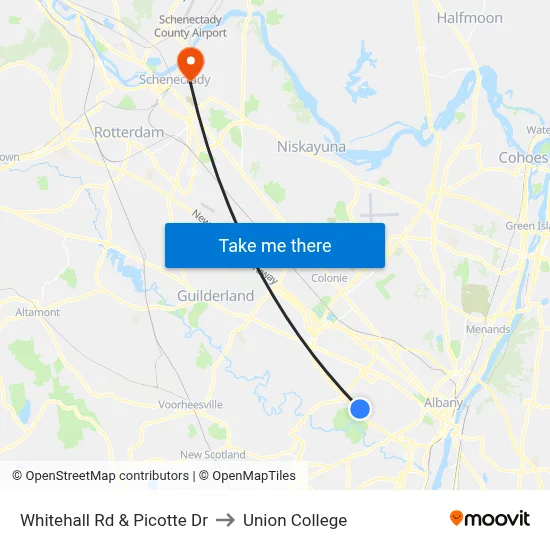 Whitehall Rd & Picotte Dr to Union College map