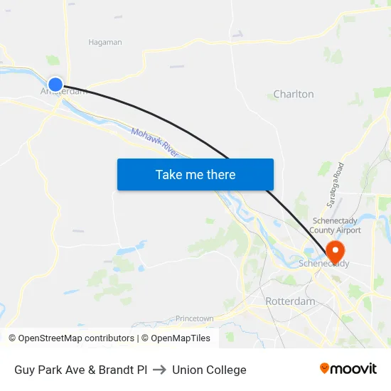 Guy Park Ave & Brandt Pl to Union College map