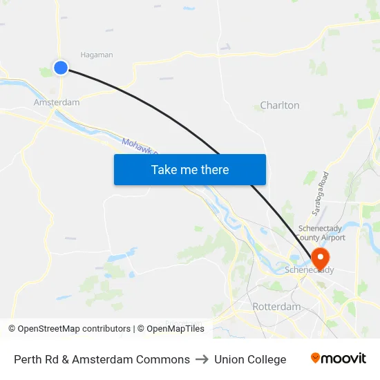 Perth Rd & Amsterdam Commons to Union College map