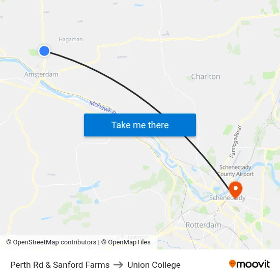 Perth Rd & Sanford Farms to Union College map