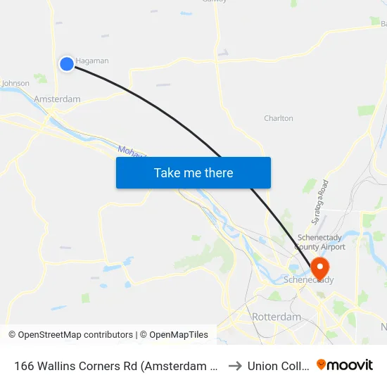 166 Wallins Corners Rd (Amsterdam Printing) to Union College map