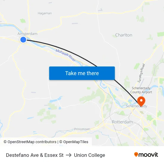 Destefano Ave & Essex St to Union College map