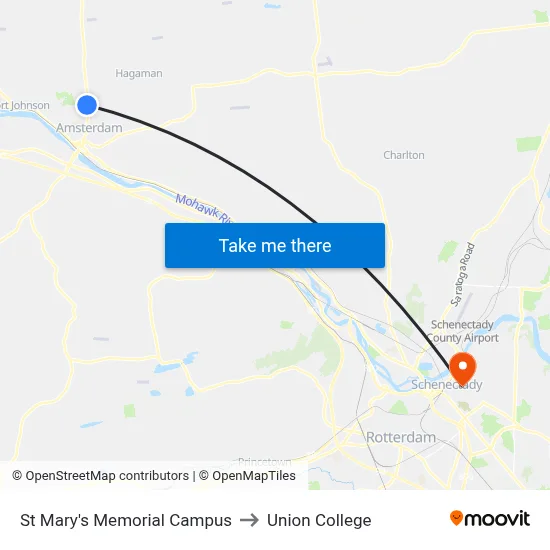 St Mary's Memorial Campus to Union College map