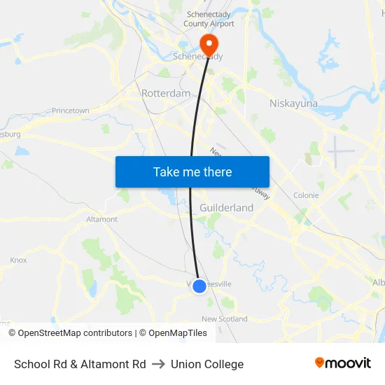 School Rd & Altamont Rd to Union College map