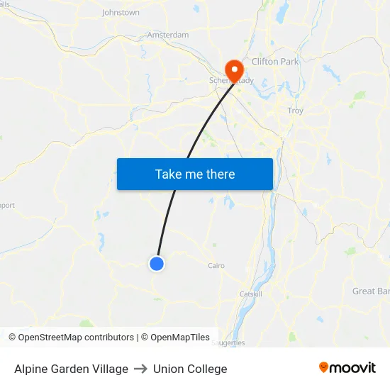 Alpine Garden Village to Union College map