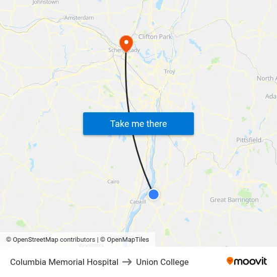 Columbia Memorial Hospital to Union College map