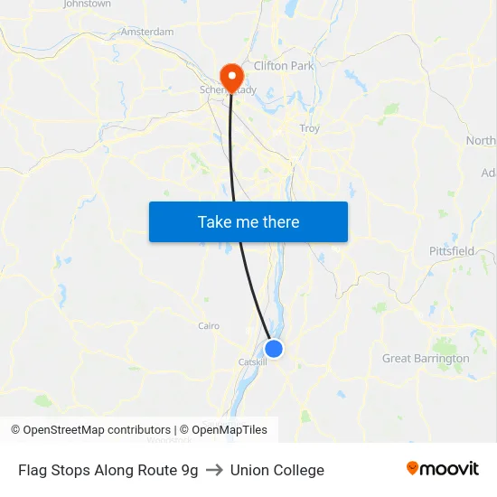 Flag Stops Along Route 9g to Union College map