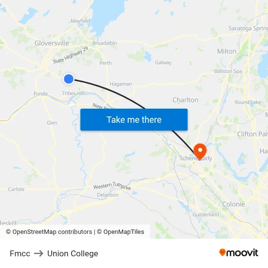 Fmcc to Union College map