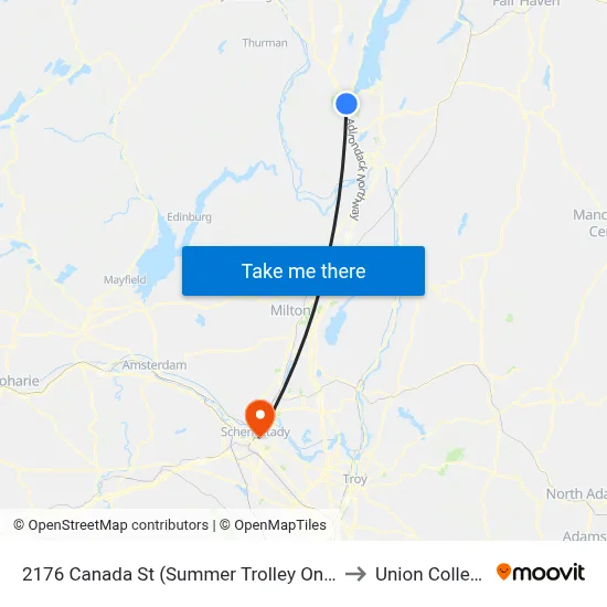 2176 Canada St (Summer Trolley Only) to Union College map
