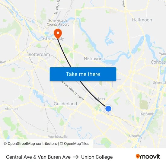 Central Ave & Van Buren Ave to Union College map
