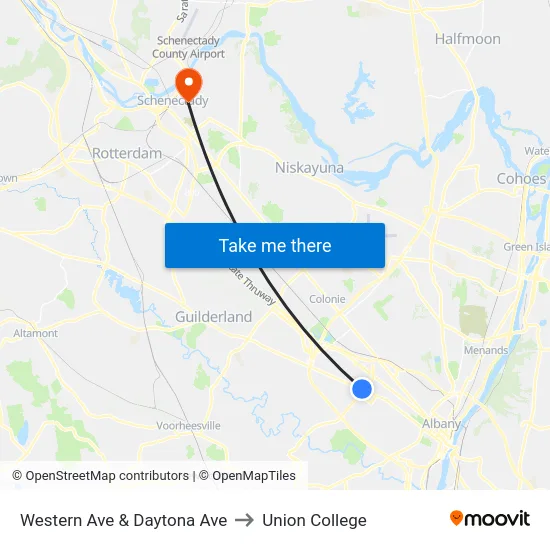 Western Ave & Daytona Ave to Union College map