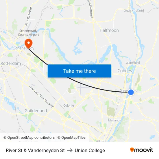 River St & Vanderheyden St to Union College map