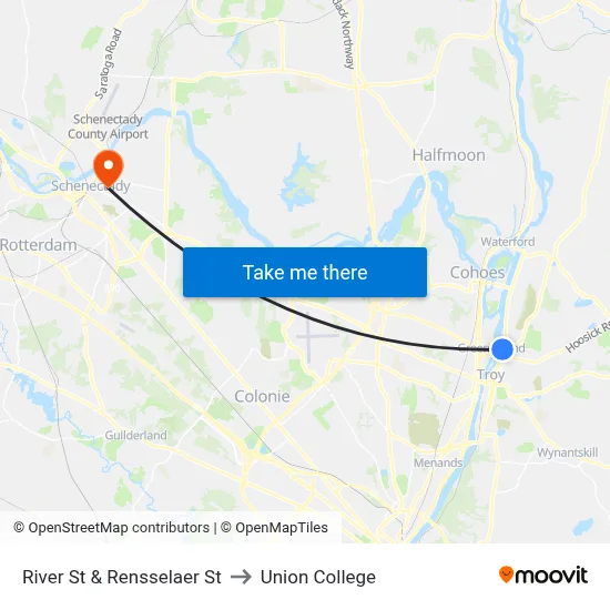 River St & Rensselaer St to Union College map