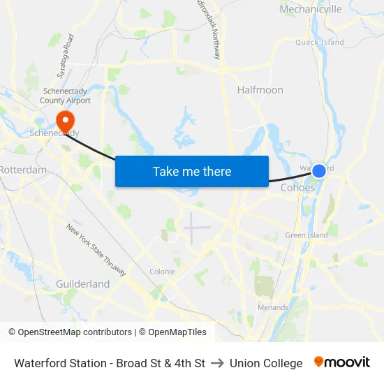 Waterford Station - Broad St & 4th St to Union College map
