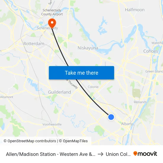 Allen/Madison Station - Western Ave & S. Allen St to Union College map