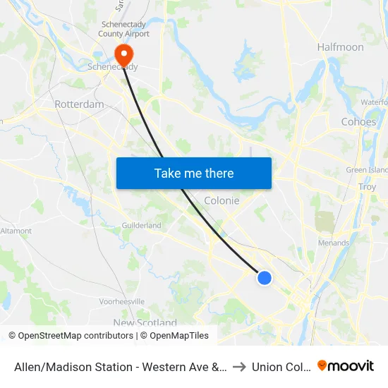 Allen/Madison Station - Western Ave & S. Allen St to Union College map