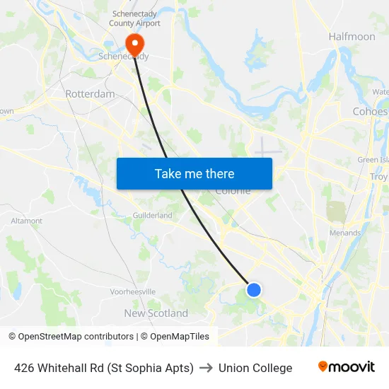 426 Whitehall Rd  (St Sophia Apts) to Union College map