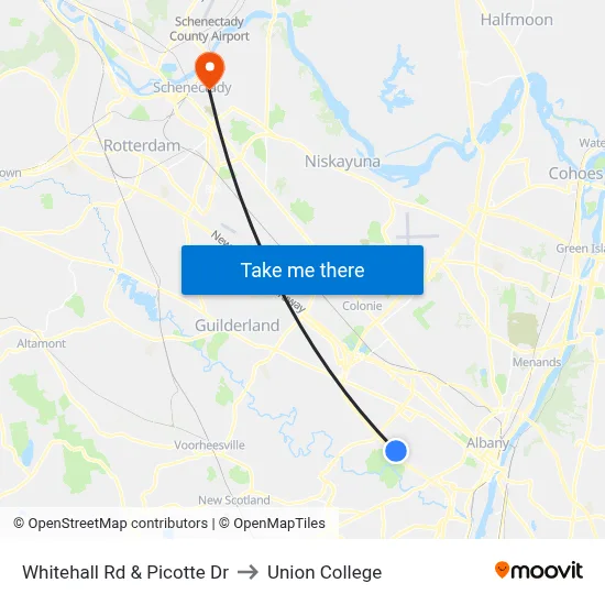 Whitehall Rd & Picotte Dr to Union College map