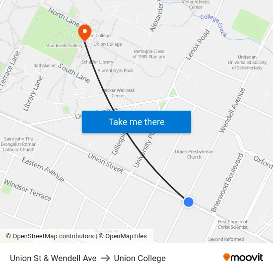 Union St & Wendell Ave to Union College map