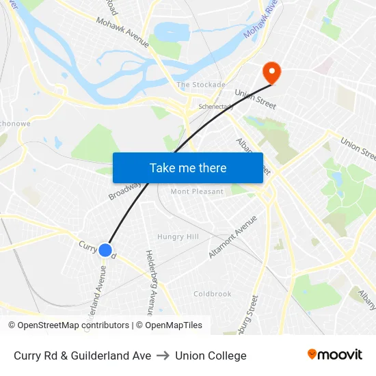Curry Rd & Guilderland Ave to Union College map
