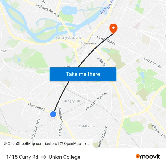 1415 Curry Rd to Union College map