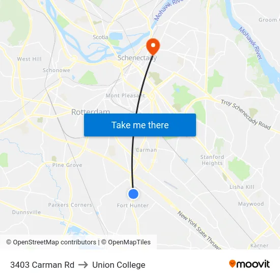 3403 Carman Rd to Union College map