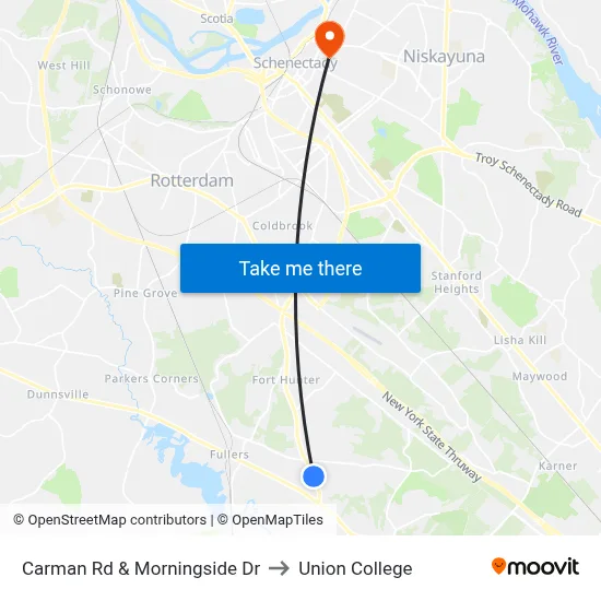 Carman Rd & Morningside Dr to Union College map