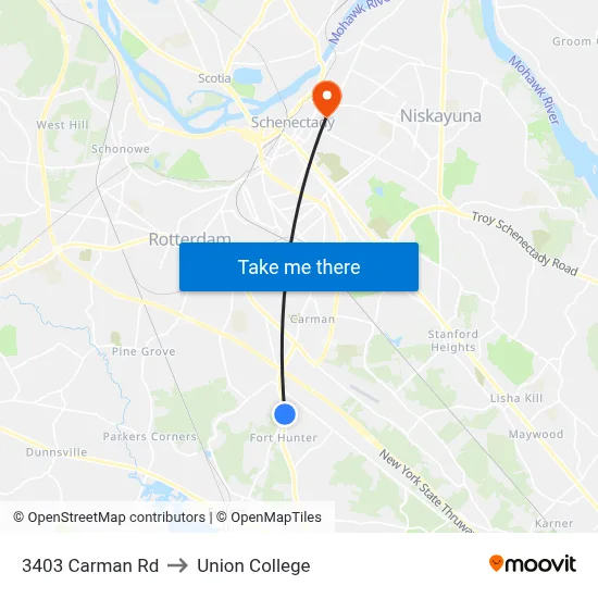 3403 Carman Rd to Union College map