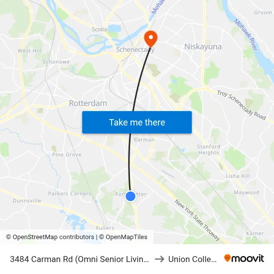 3484 Carman Rd (Omni Senior Living) to Union College map