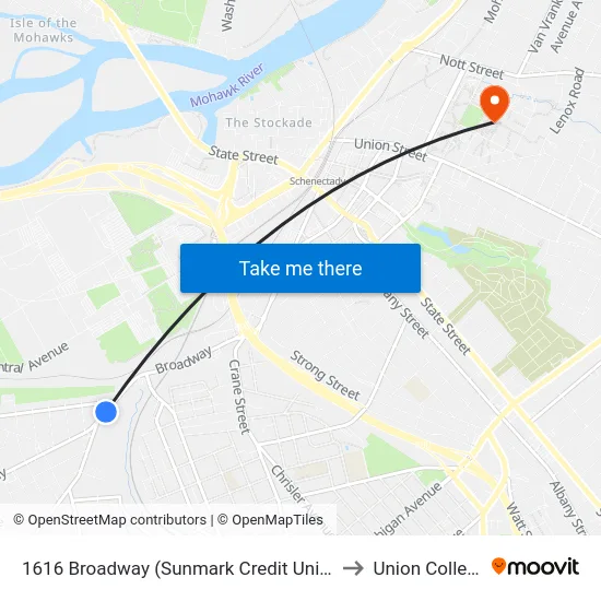 1616 Broadway (Sunmark Credit Union) to Union College map